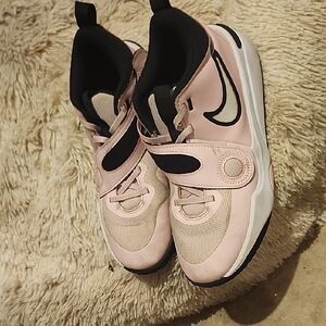 Nike Pink Black Athletic Shoes with Velcro Closure